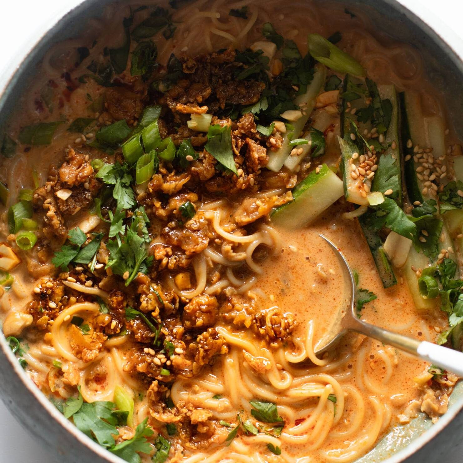 Miso peanut ramen bowl.